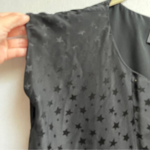 Corey Lynn Calter Anthropologie Silk Black Star Patterned Dress Sz S - Picture 4 of 10